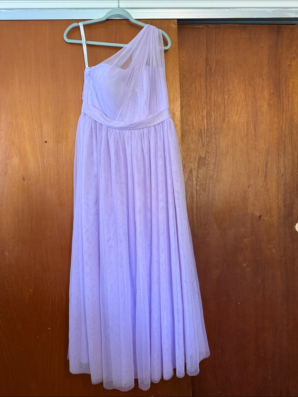 One-Shoulder Lavender Chiffon Evening Dress